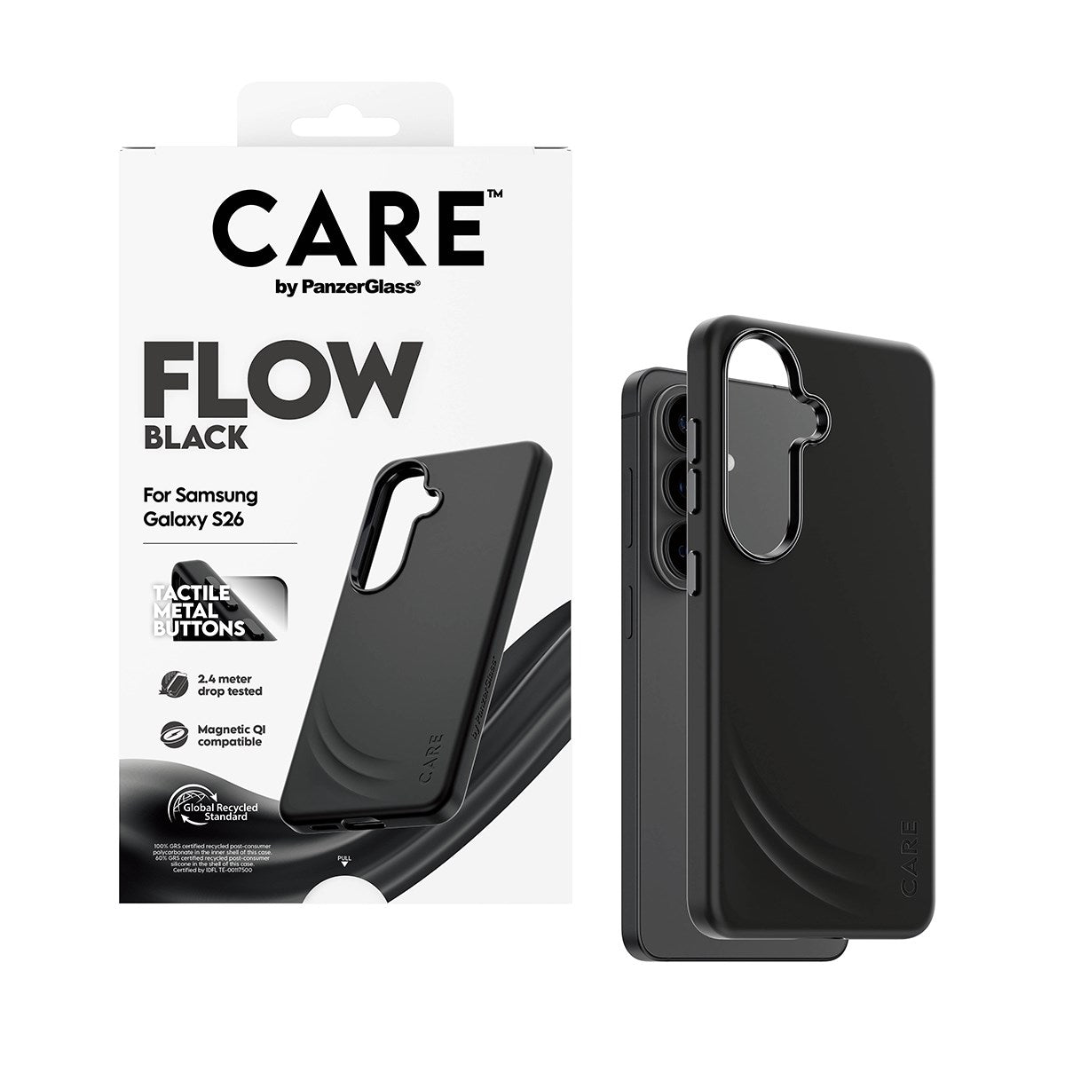CARE™ by PanzerGlass® Flow Case Schwarz m. Qi Samsung Galaxy S26